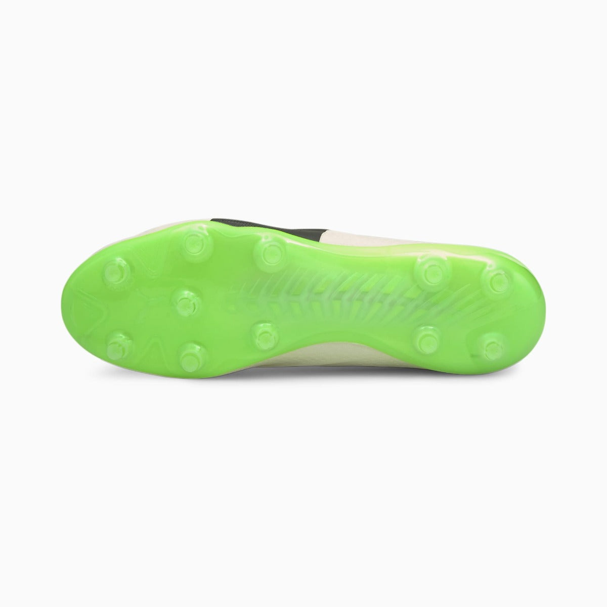 Puma King Platinum 21 Vegan FG-AG - Ivory Glow-Black-Green Glare (Bottom)