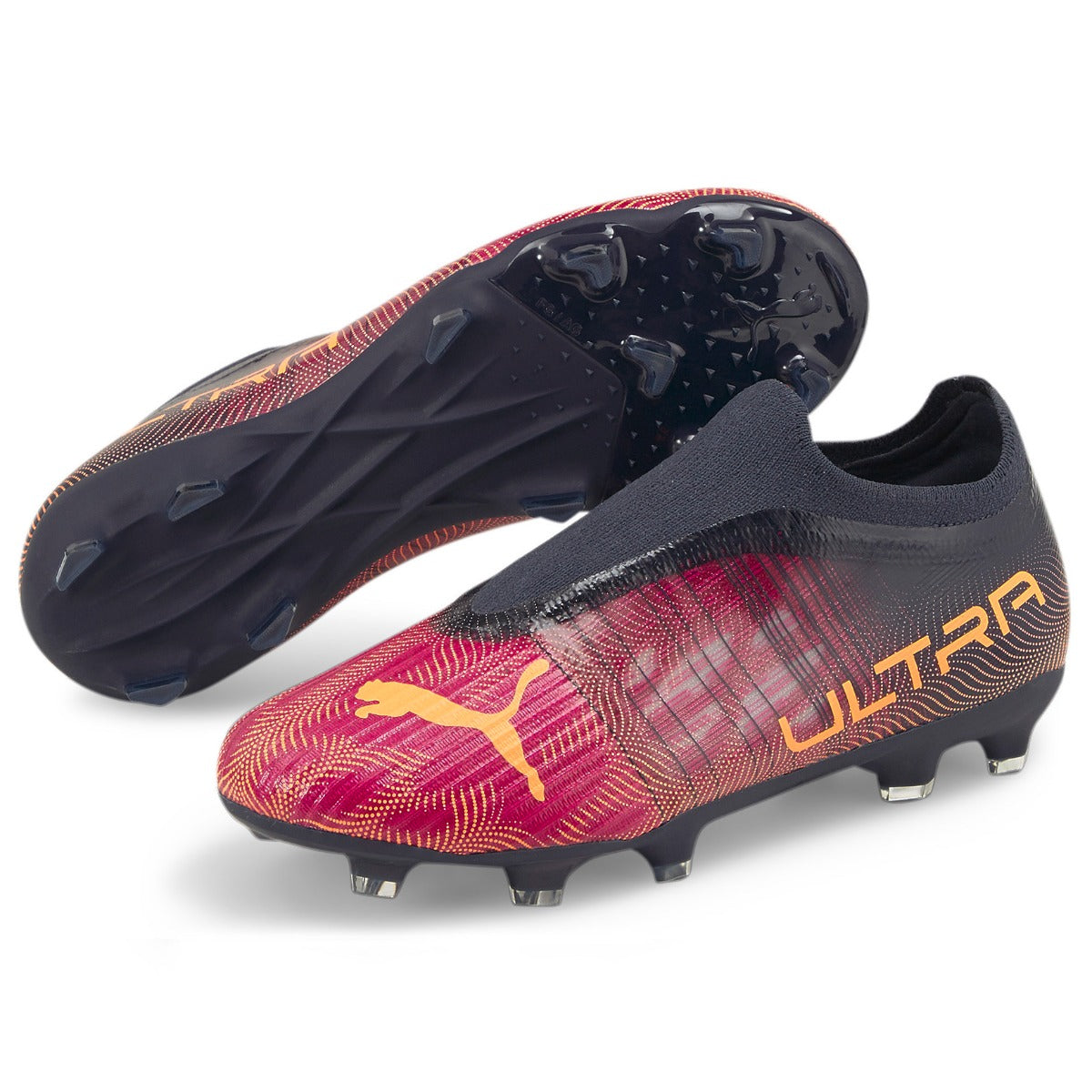 Puma JR Ultra 3.4 FG-AG - Fuchsia-Neon Citrus (Pair)