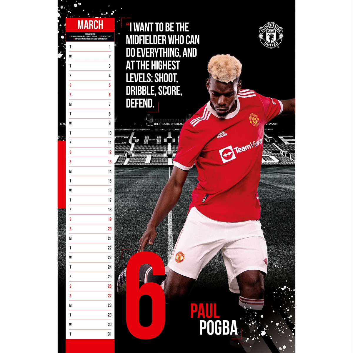 Manchester United 2022 Official Calendar (Individual 4)