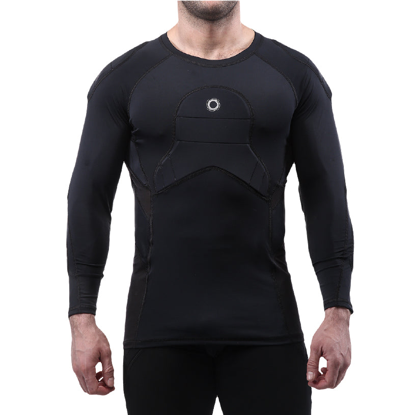 Elite Sport Elite Basic Defensive Shield Padded Compression Shirt - Black