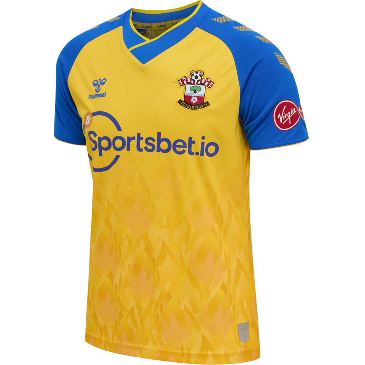 Hummel 2021-22 Southampton Away Jersey - Yellow-Royal (Diagonal)