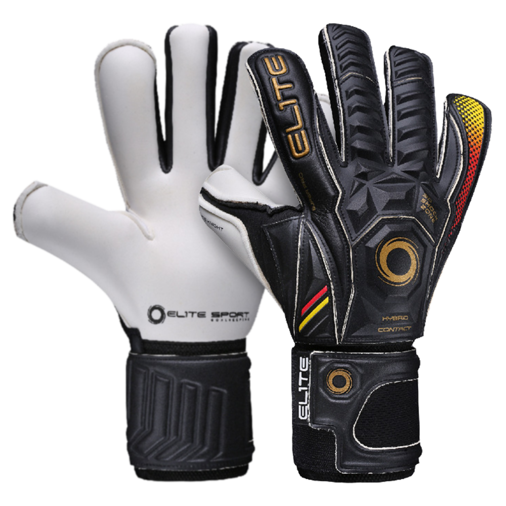 Elite Sport Knight Pro Goalkeeper Gloves - Black-Gold-Yellow (Pair)