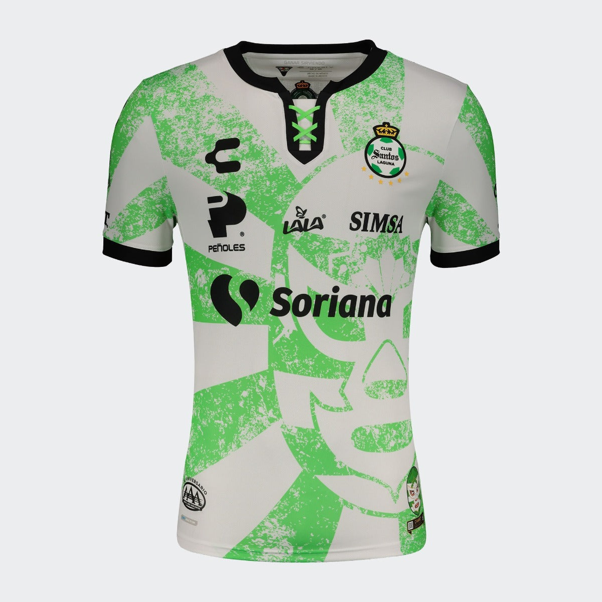 Charly 2021-22 Santos Laguna Third Jersey - White-Green (Front)