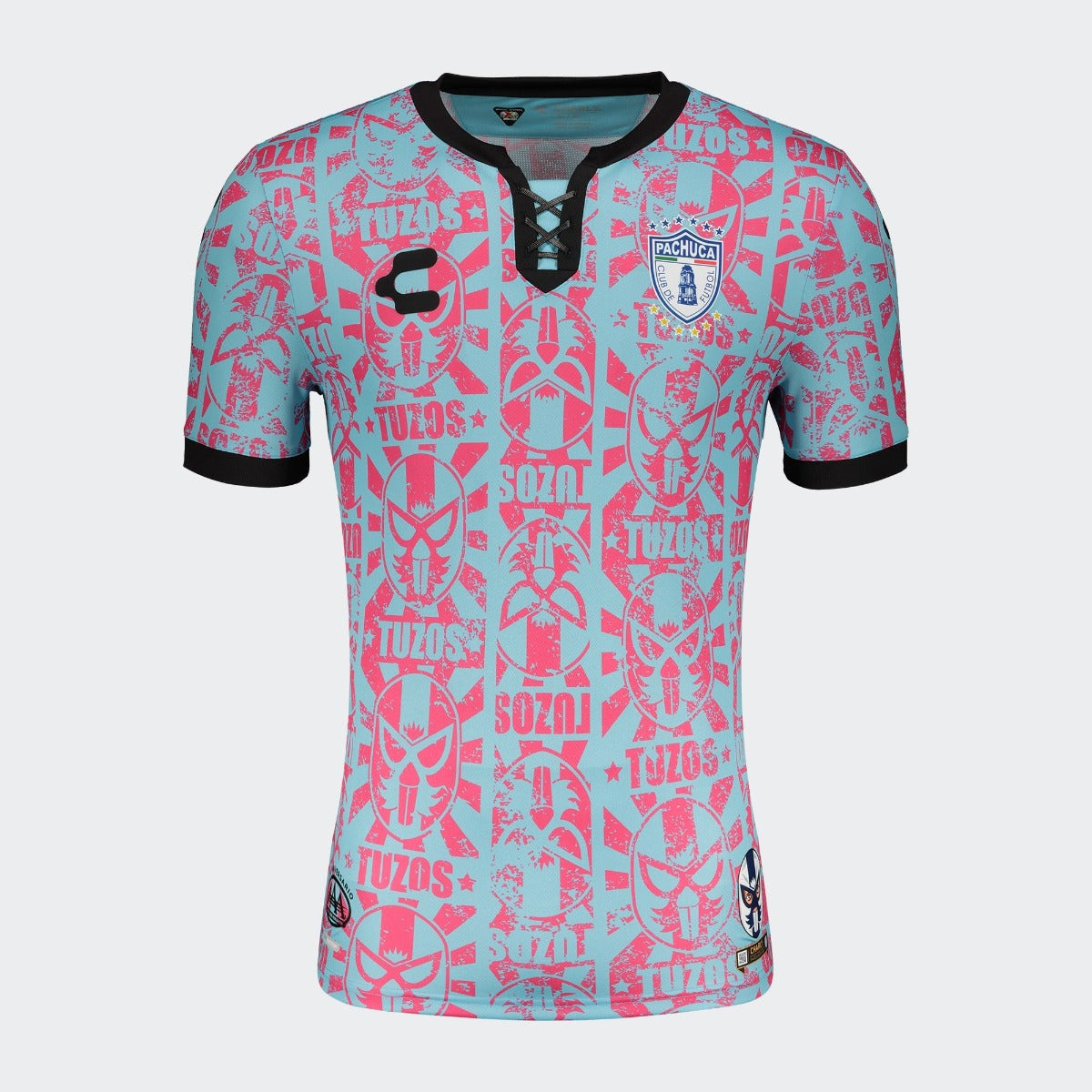 Charly 2021-22 Pachuca Third Jersey - Light Blue-Pink (Front)