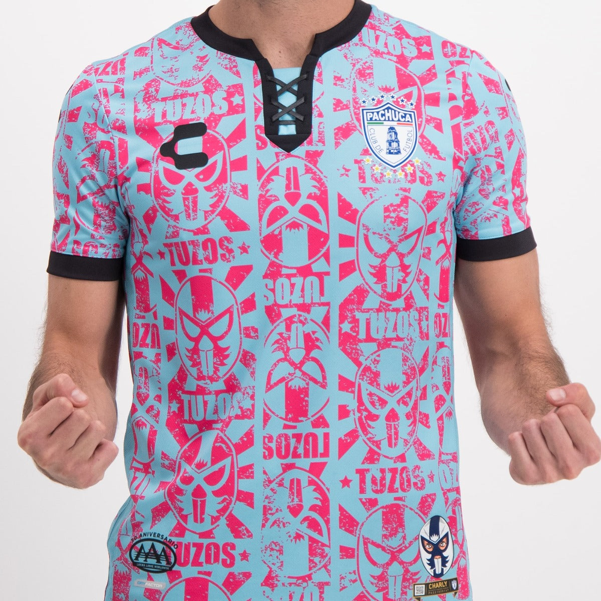 Charly 2021-22 Pachuca Third Jersey - Light Blue-Pink (Detail 1)