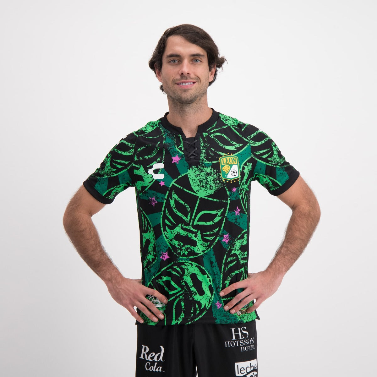 Charly 2021-22 Leon Third Jersey - Black-Green (Model - Front)
