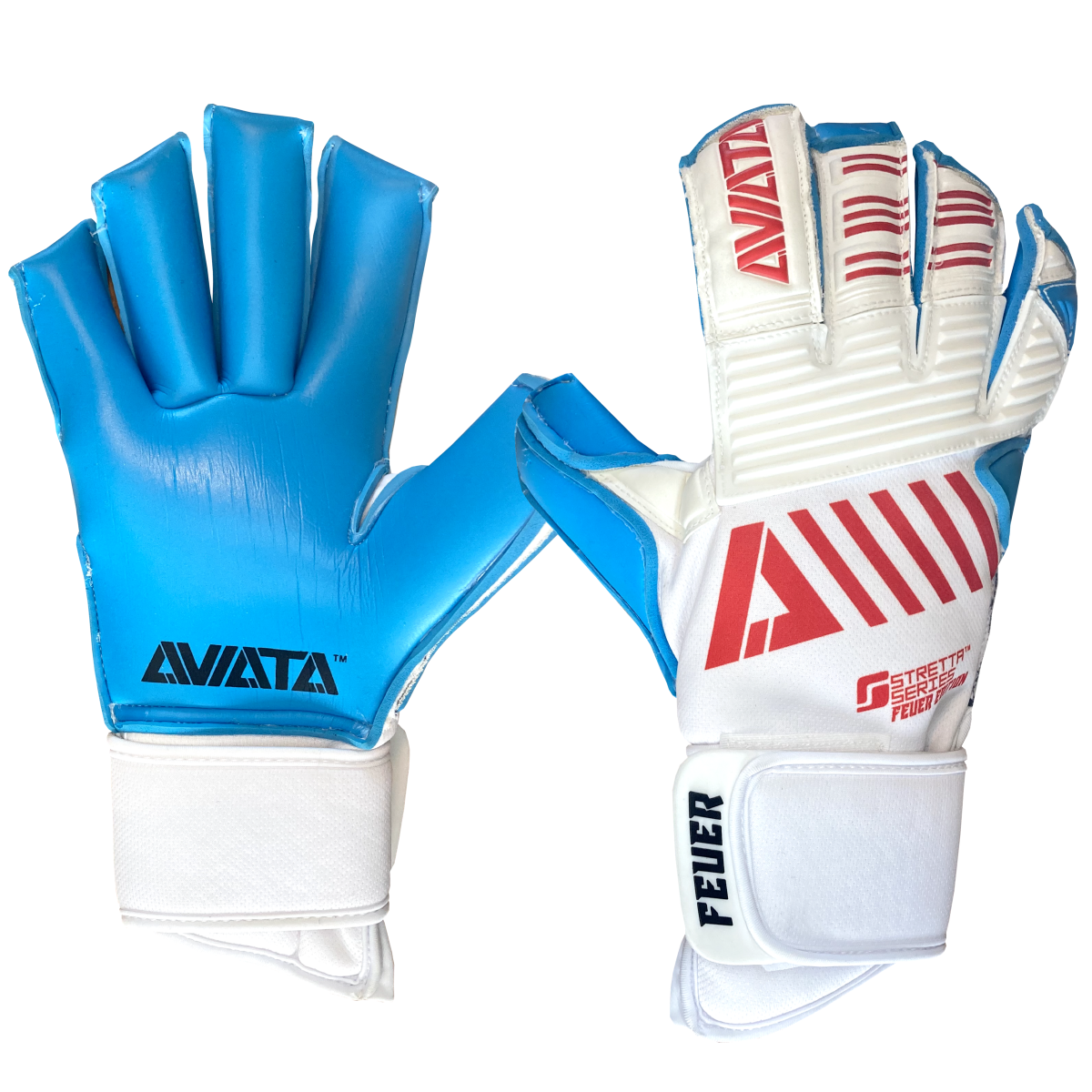 Aviata Stretta Feuer USA V7 Goalkeeper Gloves - White-Red-Blue (Set)