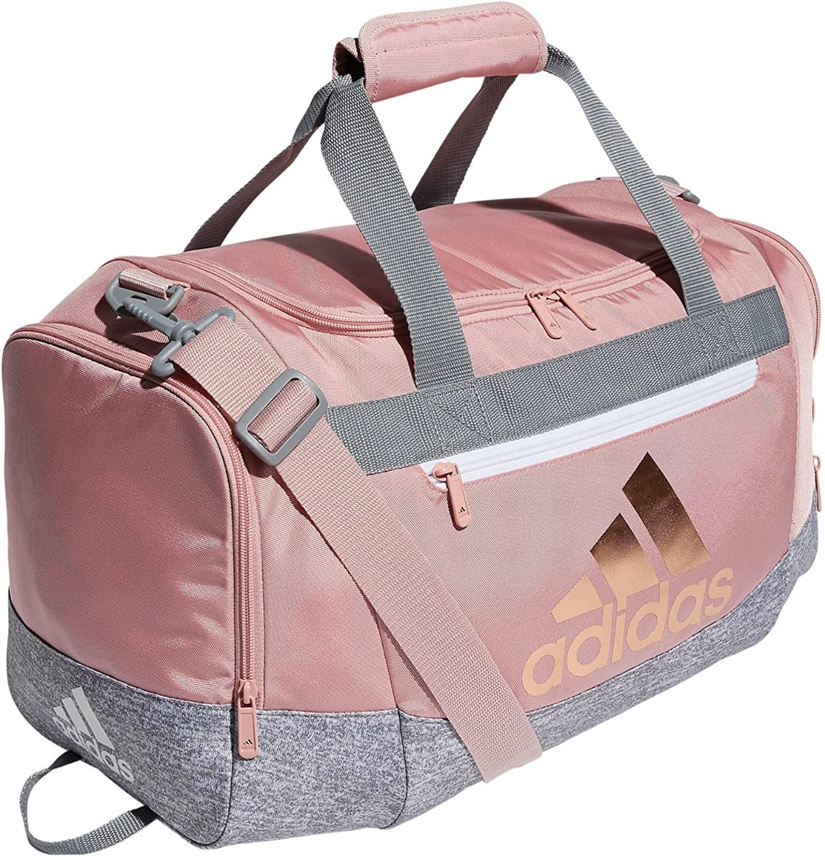 adidas Defender IV Small Duffel Bag - Mauve Pink-Jersey Grey (Top)