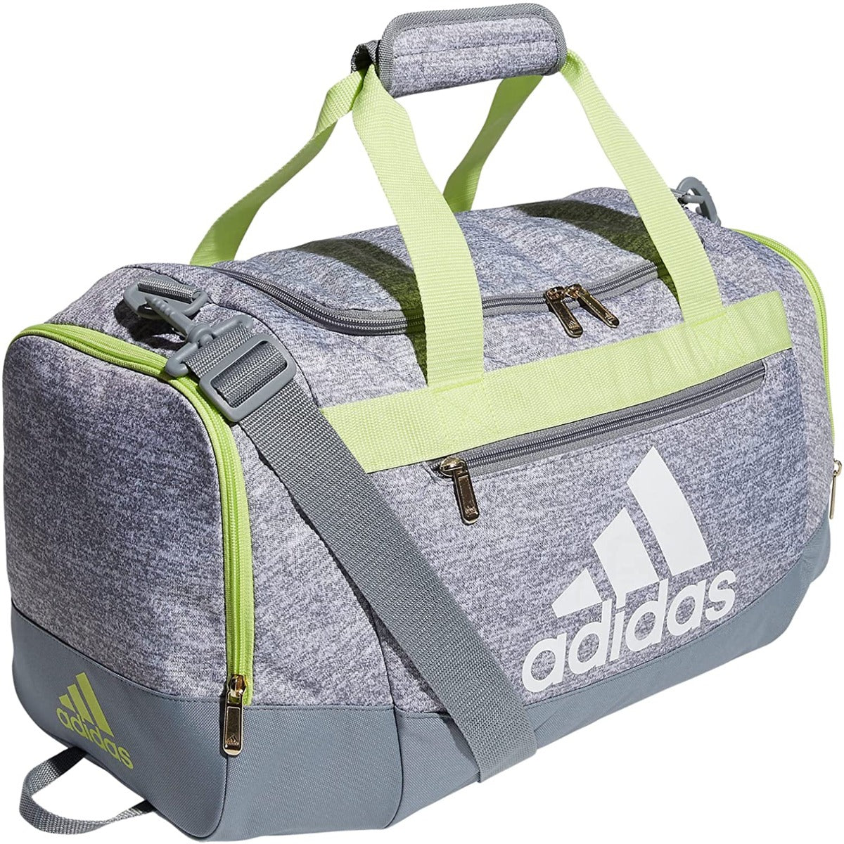 adidas Defender IV Small Duffel Bag - Grey-Lime Green (Side)