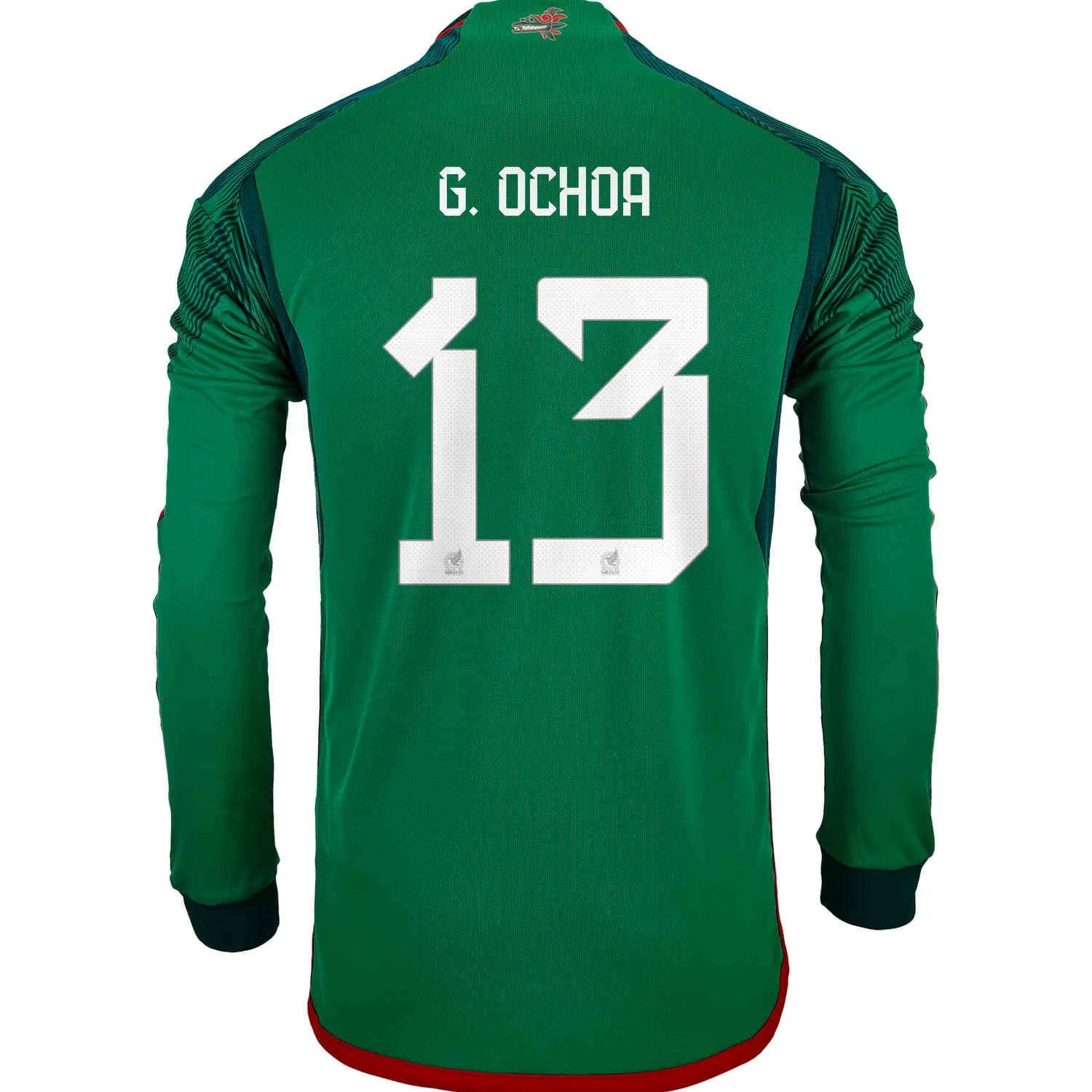 adidas 2022-23 Mexico Home Long-Sleeve Jersey - Green-Red