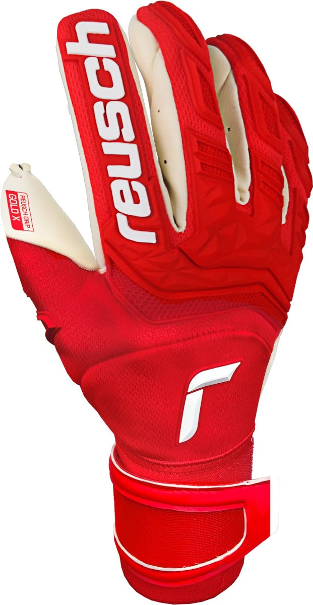 Reusch Attrakt Freegel Gold X Finger Support Goalkeeper Gloves - Red-White (Single - Outer)
