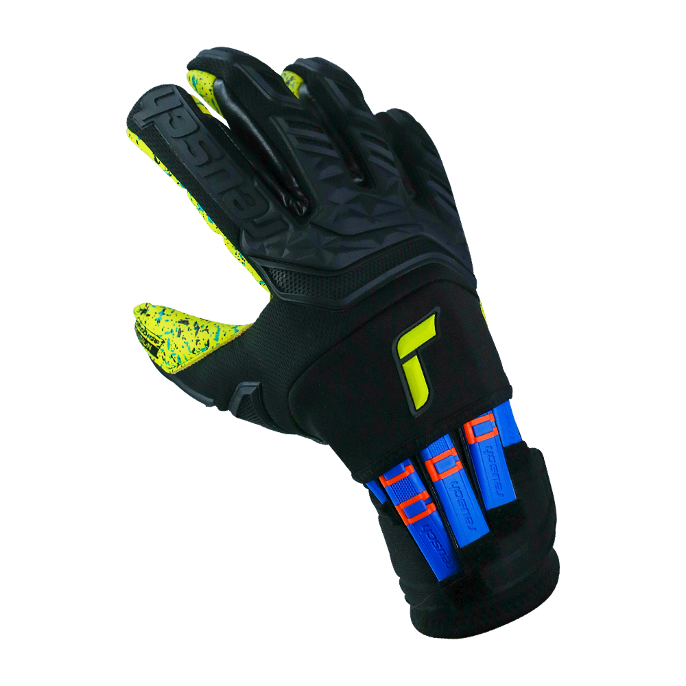 Reusch Attrakt Freegel Fusion Ortho-Tec Goaliator GK Gloves - Black-Lime Green (Single - Outer)