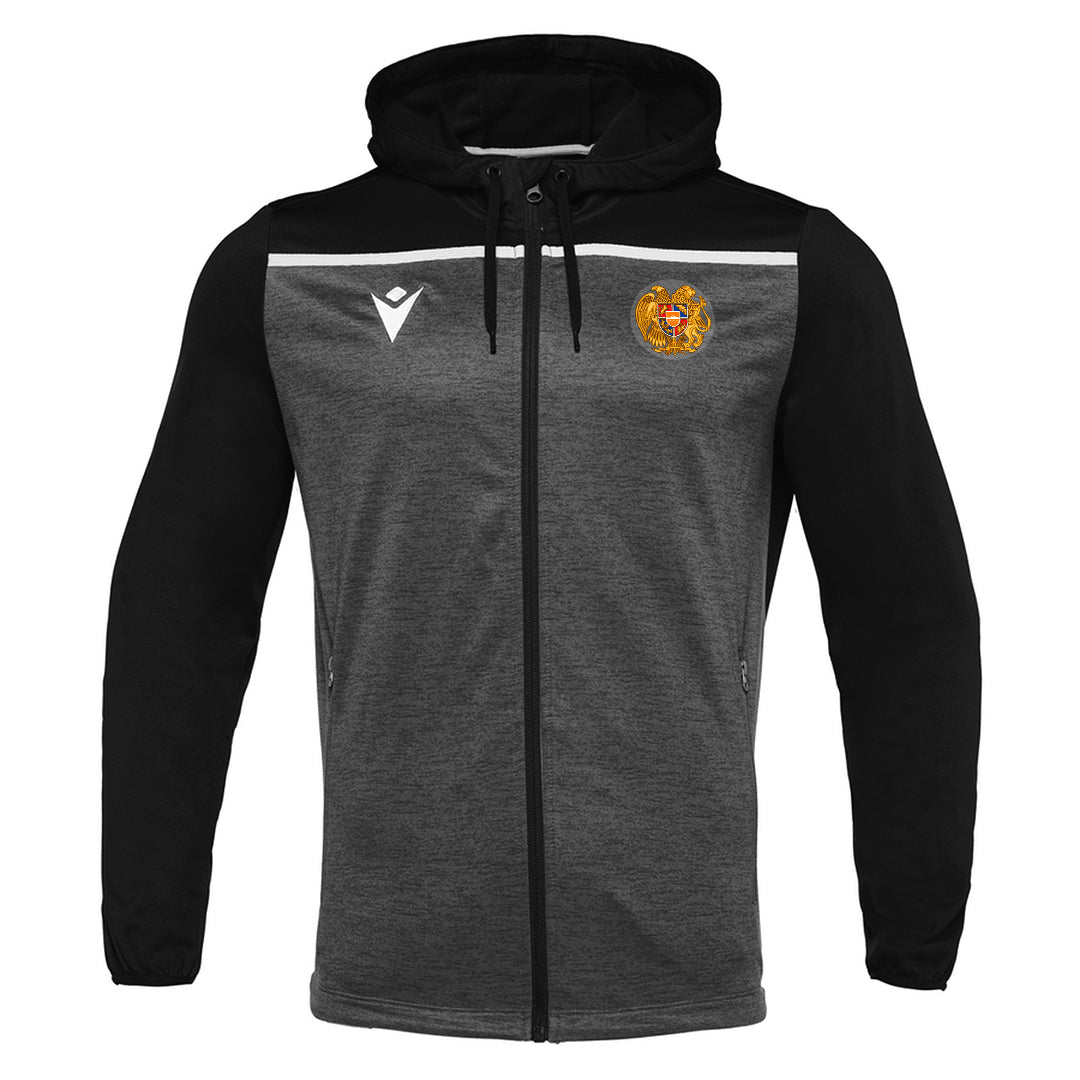 Macron 2022 Armenia Track Suit - Black-Dark Grey (Jacket - Front)