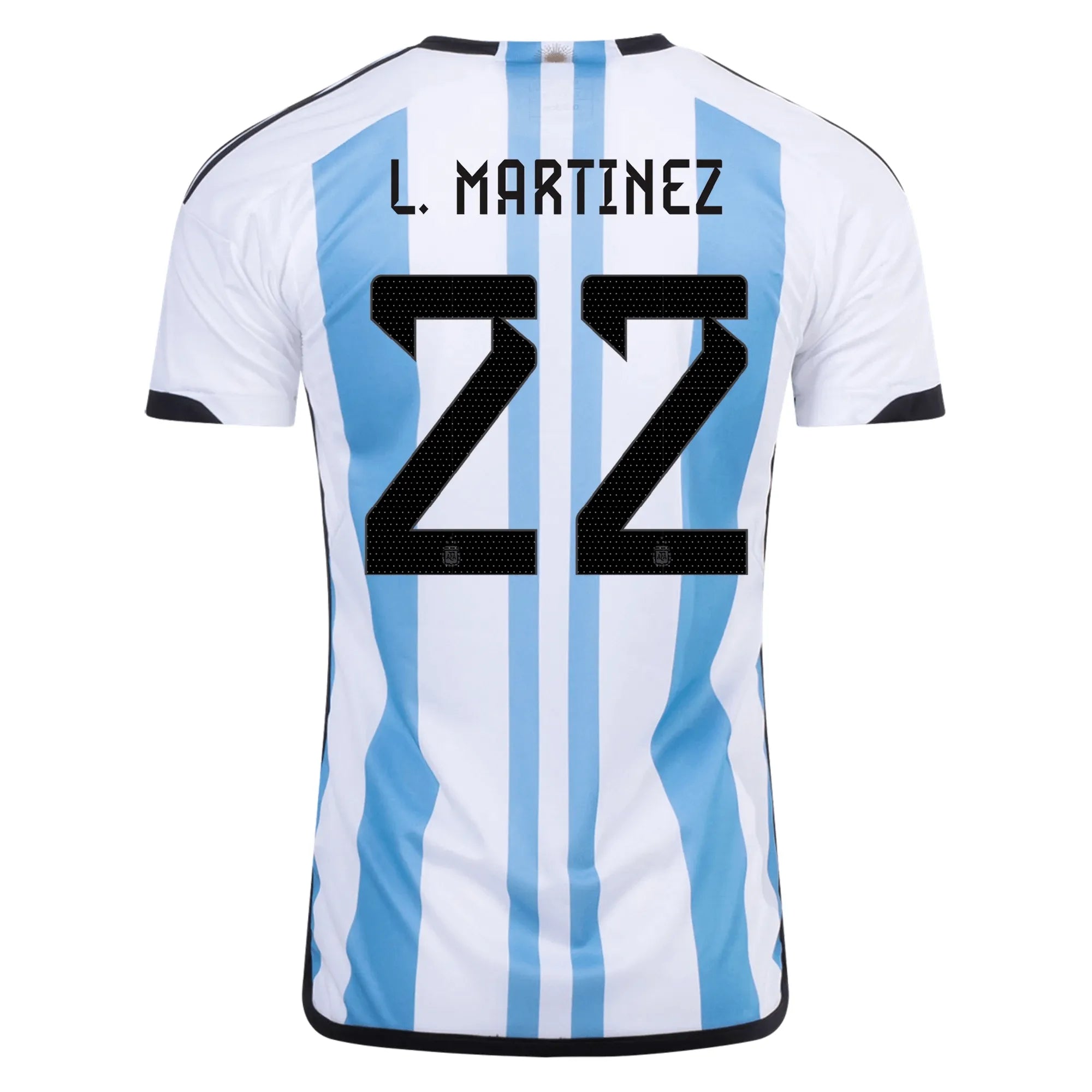 adidas 2022-23 Argentina Home Jersey World Cup 3 Star- White - Light Blue