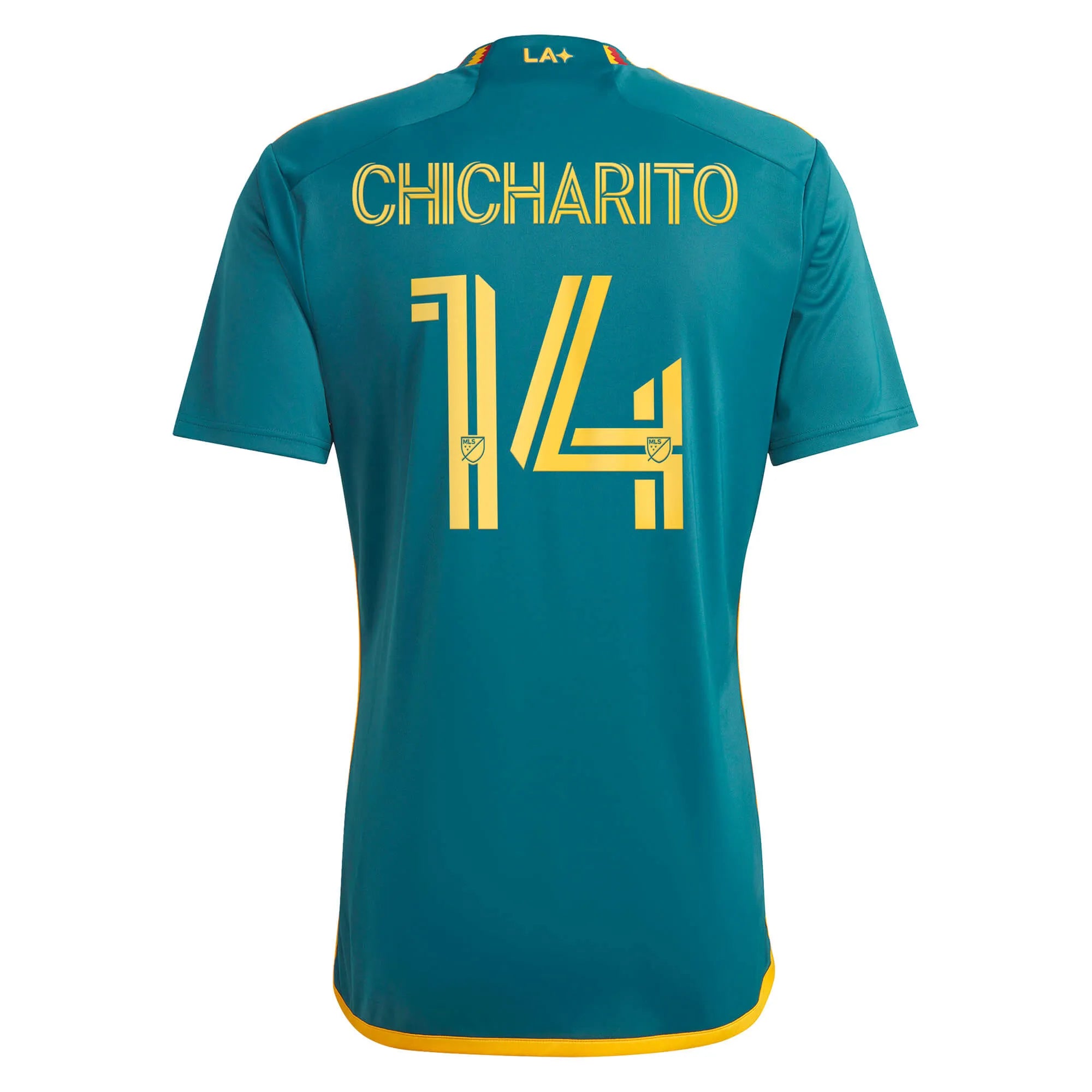 adidas 2023-25 LA Galaxy Away Jersey - Mystery Green-Team Gold