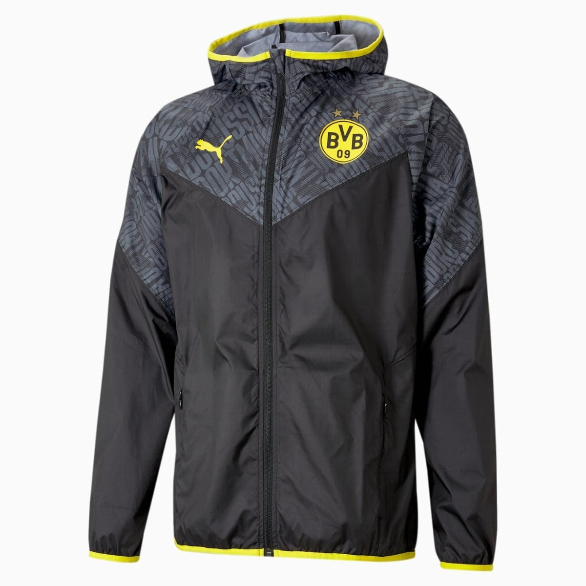 Puma 2021 Borussia Dortmund Warmup Jacket - Black-Yellow