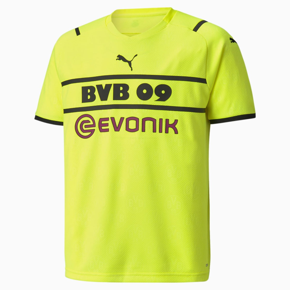 Puma Borussia Dortmund 2021-22 Youth Third Cup Jersey - Safety Yellow-Black (Front)
