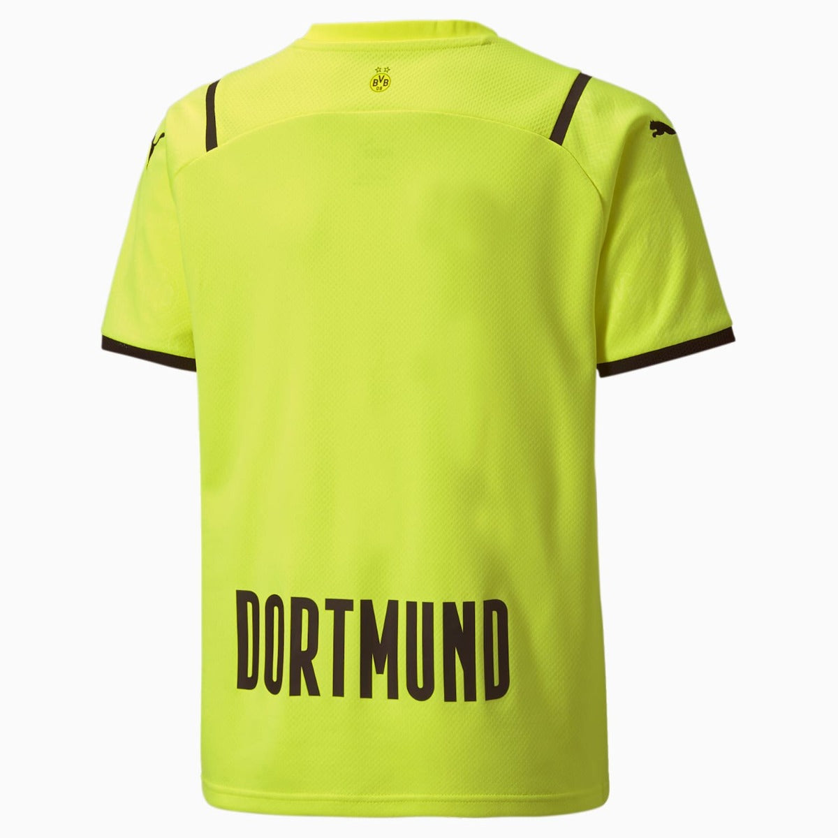Puma Borussia Dortmund 2021-22 Youth Third Cup Jersey - Safety Yellow-Black (Back)