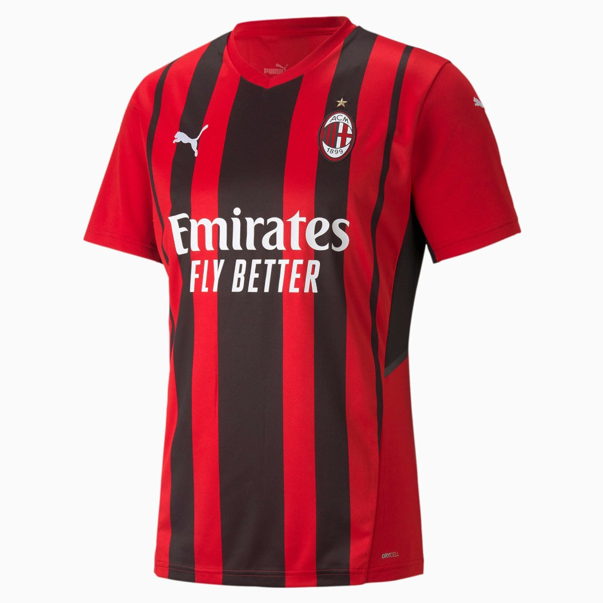 Puma 2021-22 AC Milan Home Jersey - Red-Black (Front)