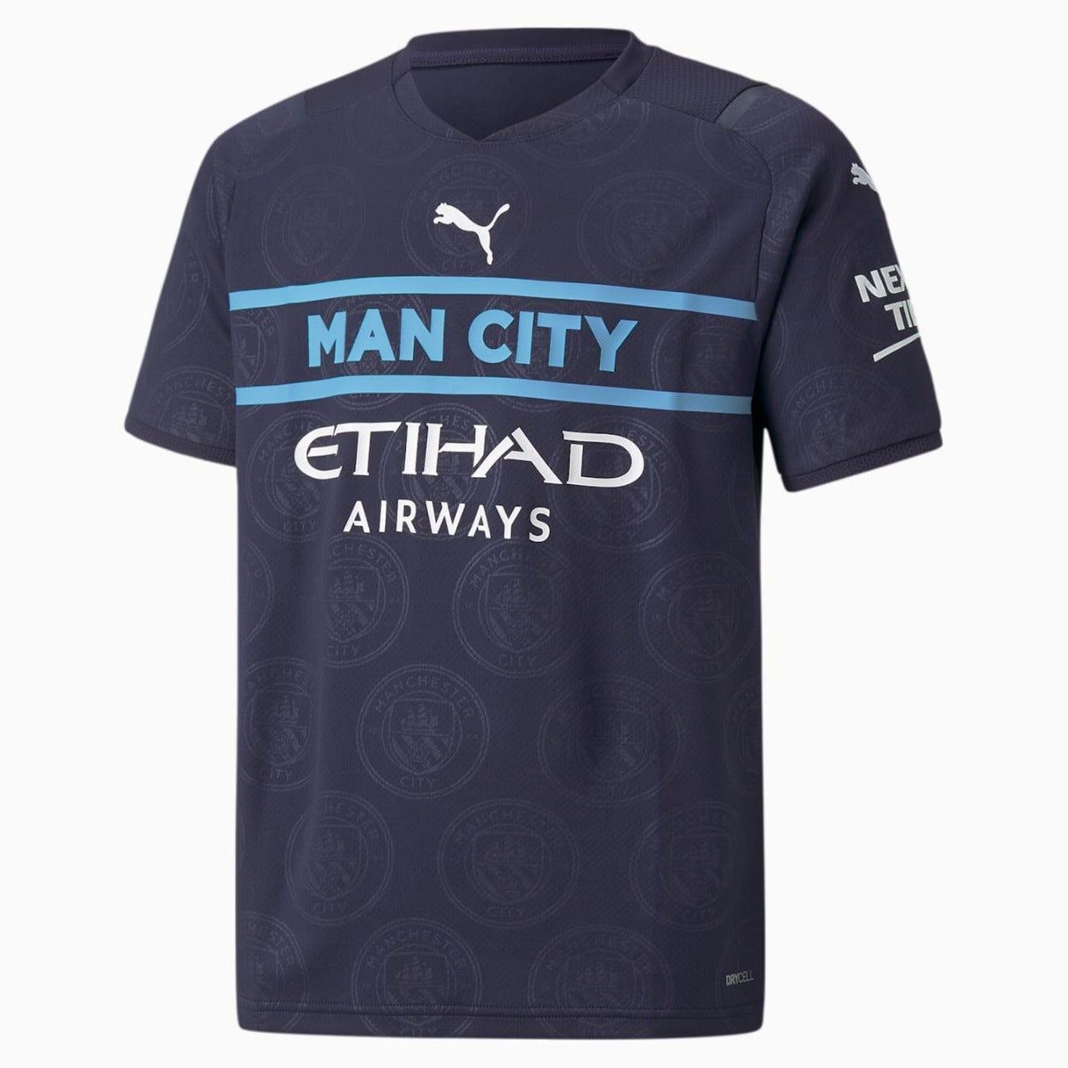 Puma 2021-22 Manchester City Youth Third jersey - Navy-White (Front)