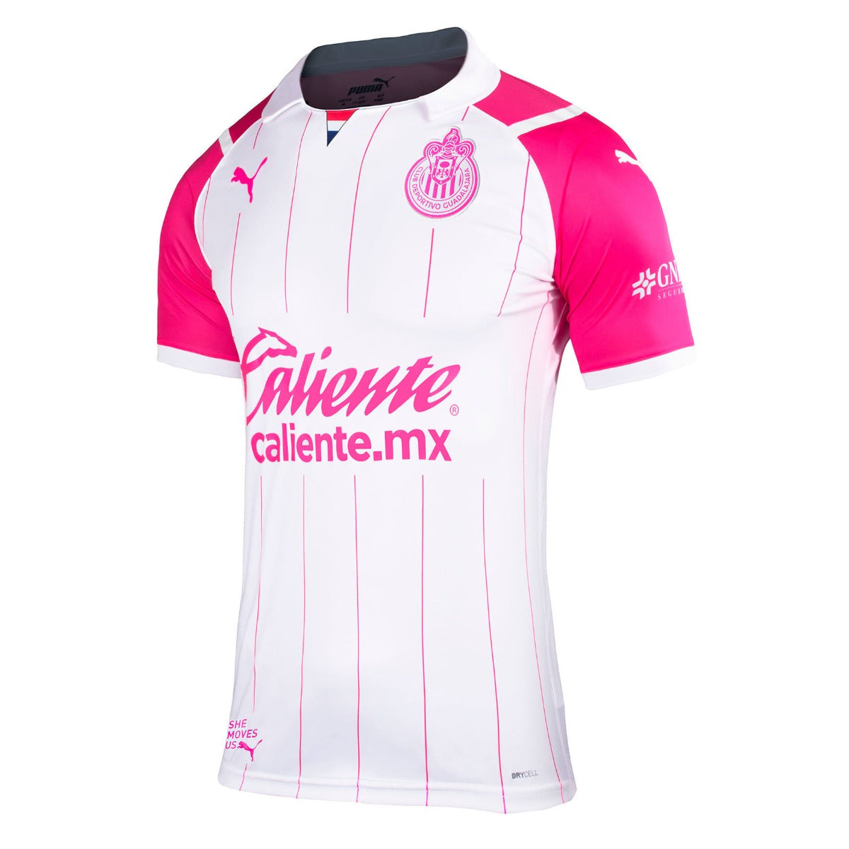 Puma Chivas 2021-22 Women Breast Cancer Awareness Jersey White-Pink (Front)