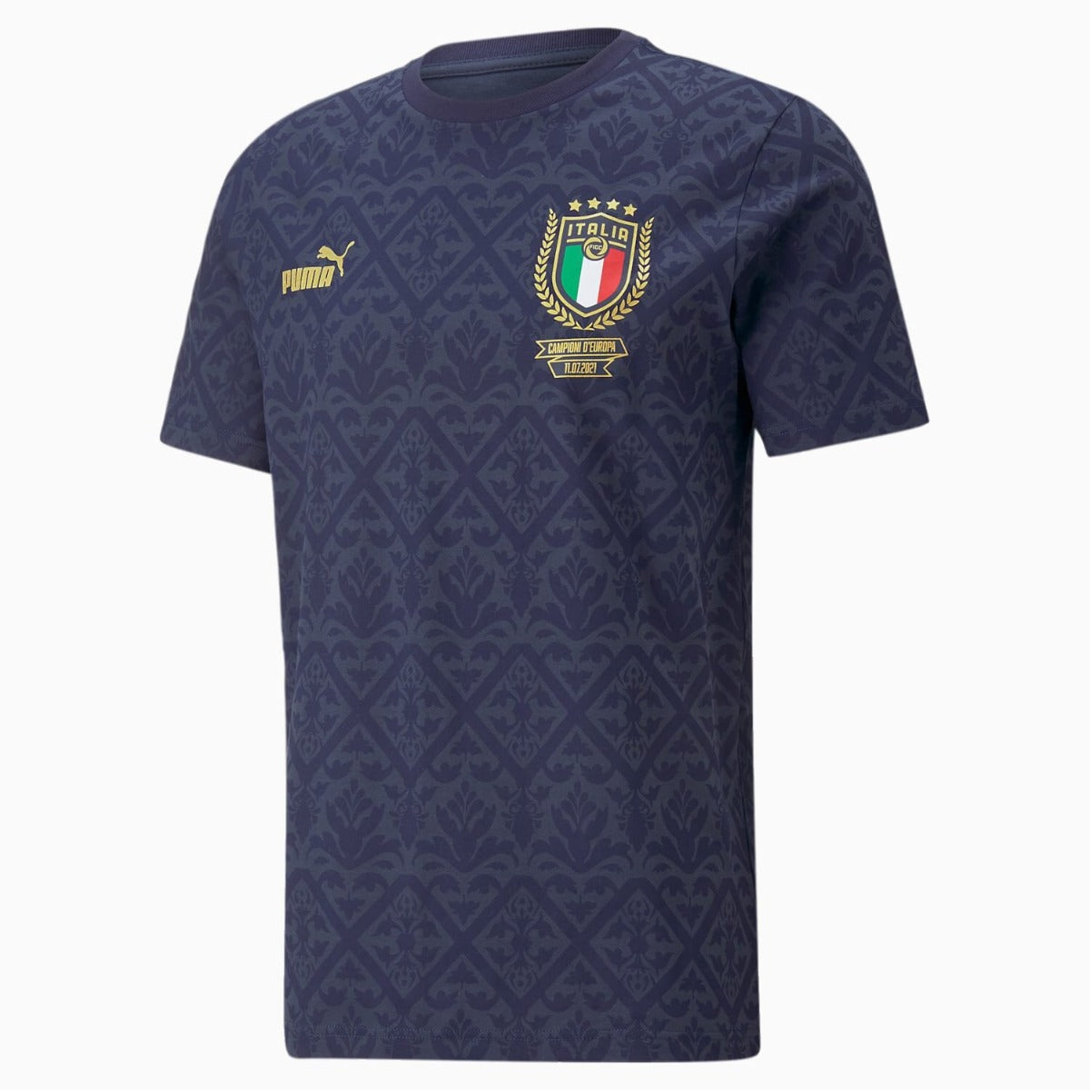 Puma 2022 Italy Graphic Winner Tee - Navy-Gold (Front)