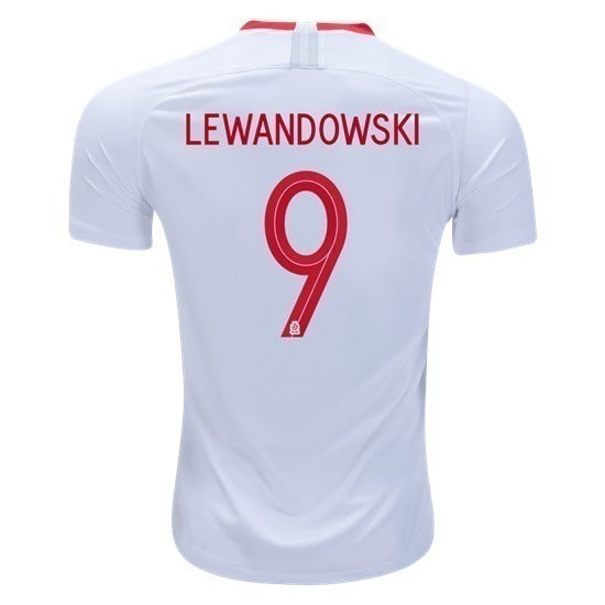 Nike Poland 2018 Home Lewandowski 9 Jersey - White