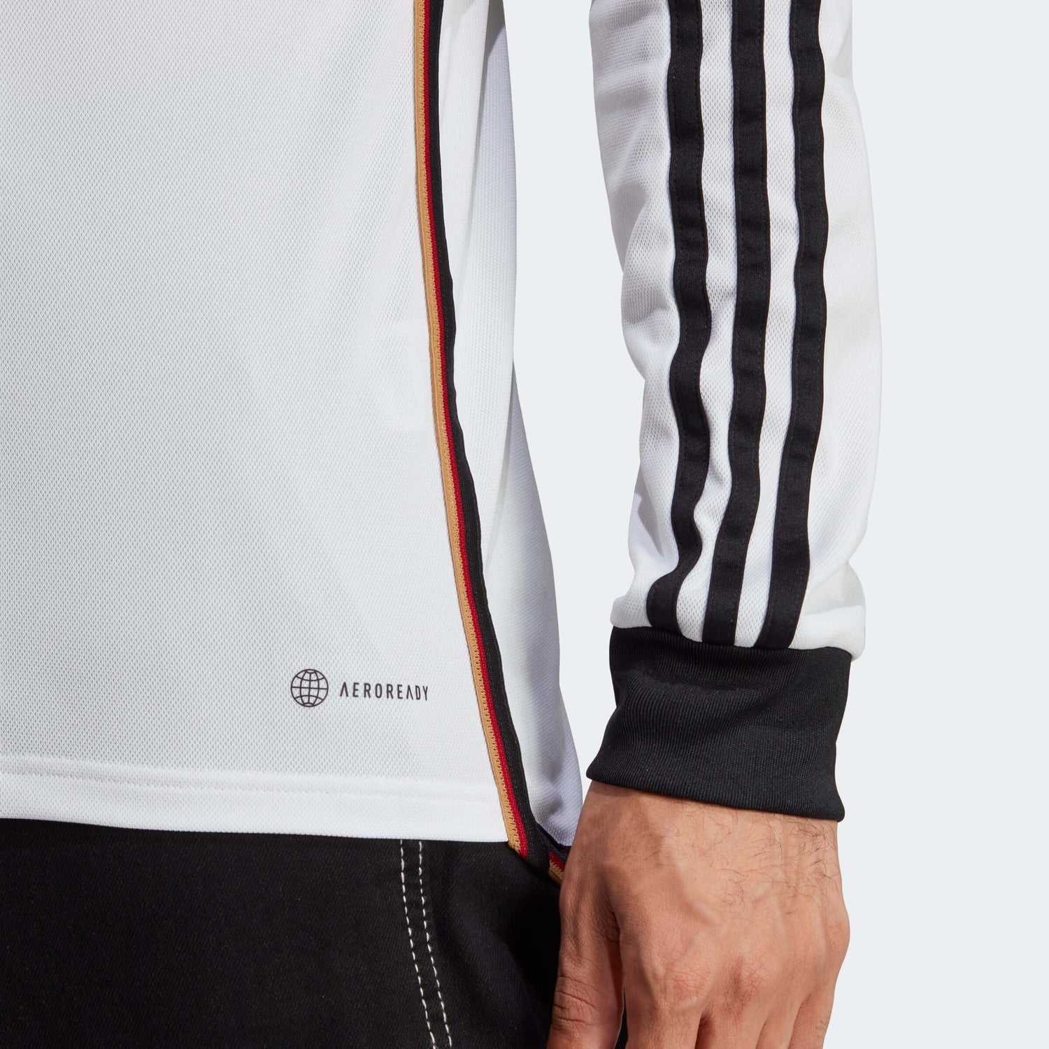 Adidas 2022-23 Germany Home Long Sleeve Jersey White-Black (Detail 2)