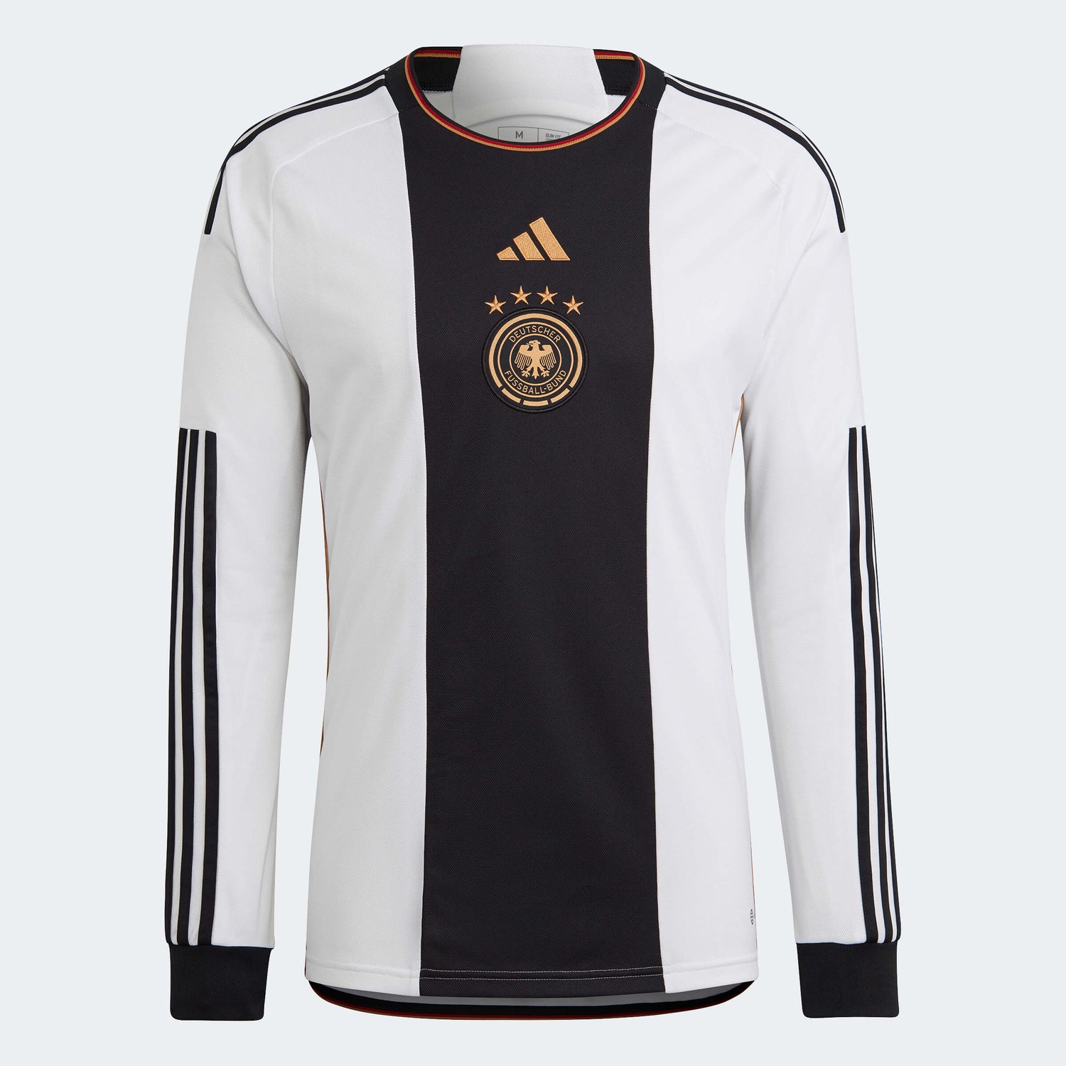 Adidas 2022-23 Germany Home Long Sleeve Jersey White-Black (Front)