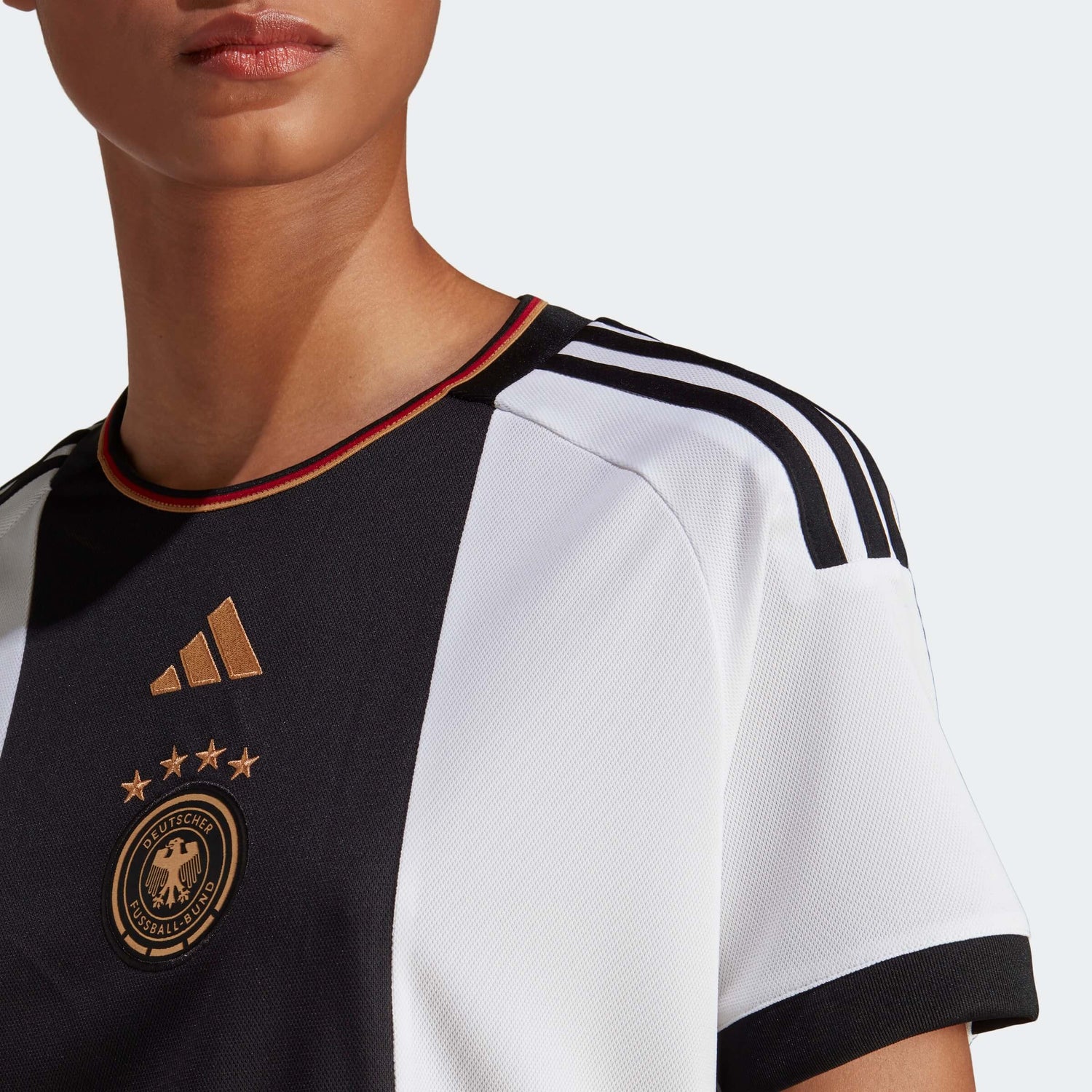 Adidas 2022-23 Germany Womens Home Jersey White-Black (Detail 1)