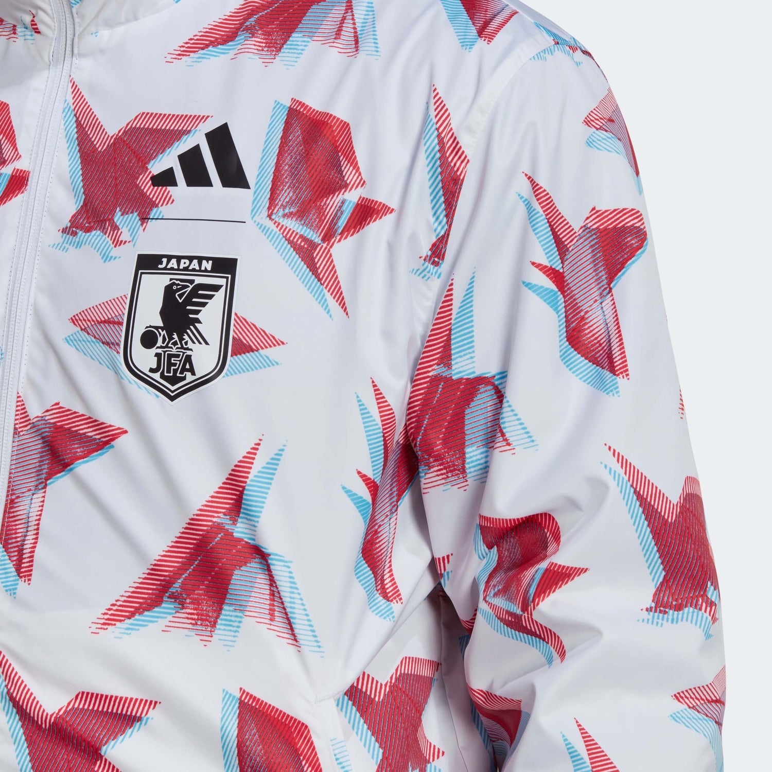 Adidas 2022-23 Japan WC Anthem Jacket - White-Red-Blue (Detail 1)