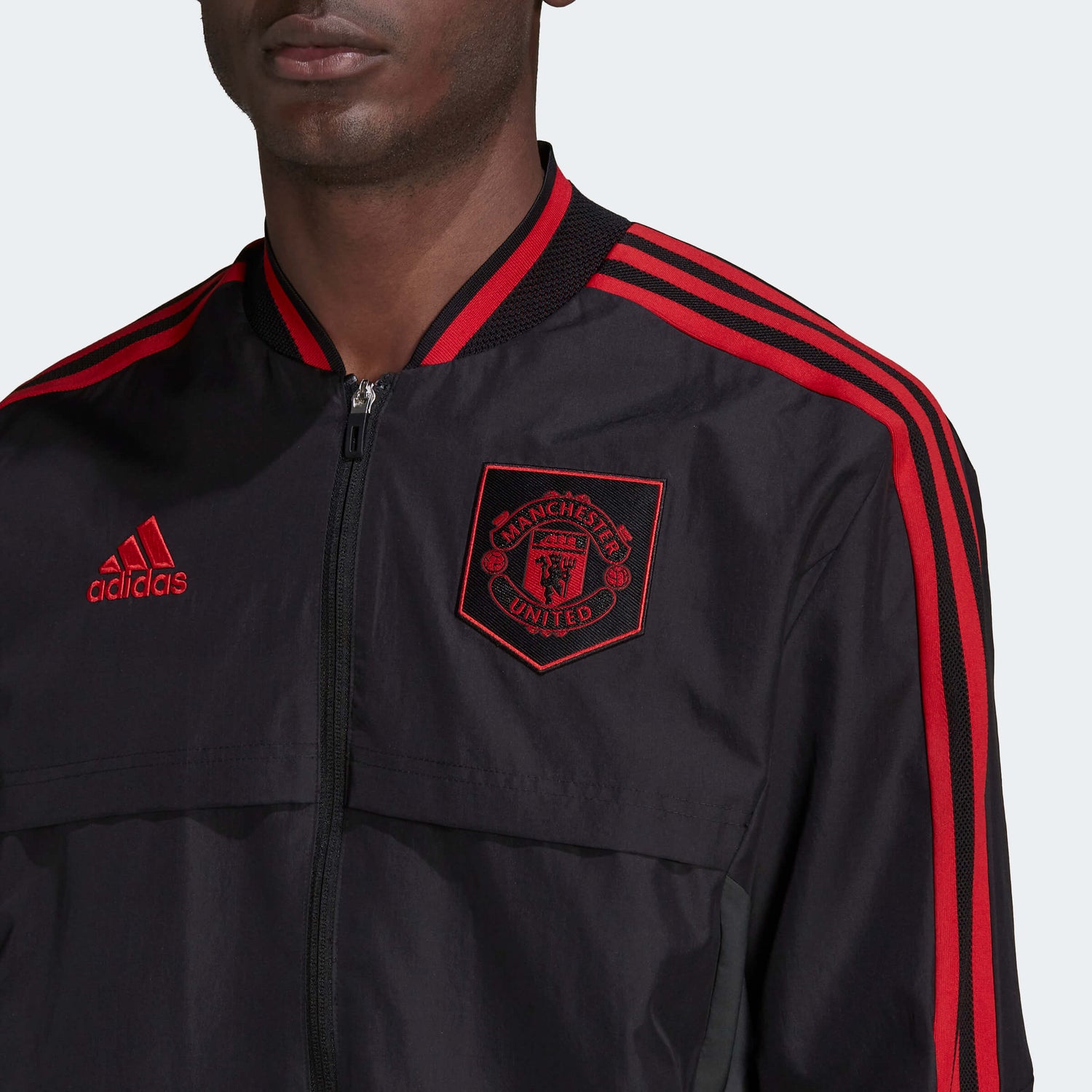 Adidas 2022-23 Manchester United Anthem Jacket - Black (Detail 1)