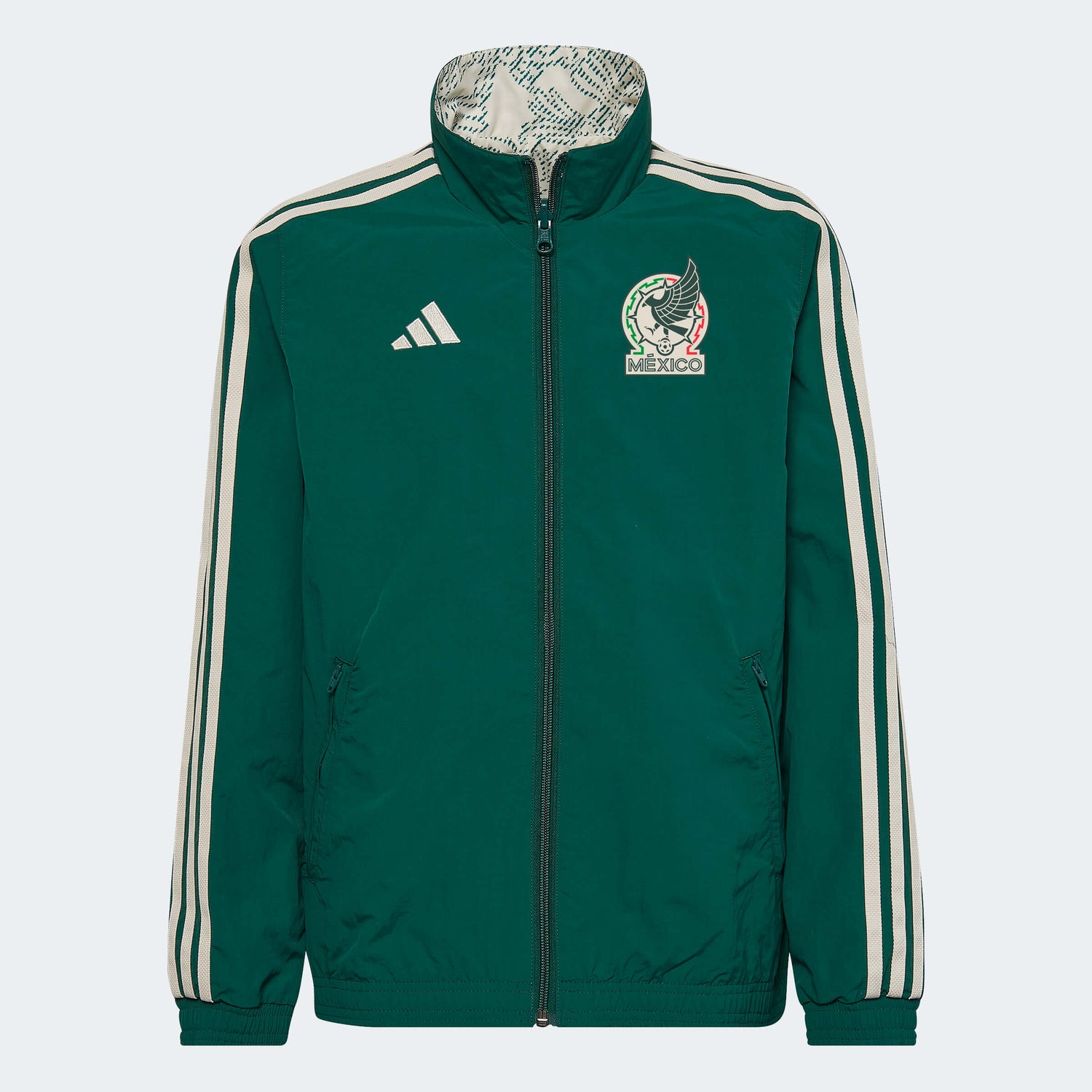 Adidas 2022-23 Mexico Youth Anthem Jacket Green (Front)