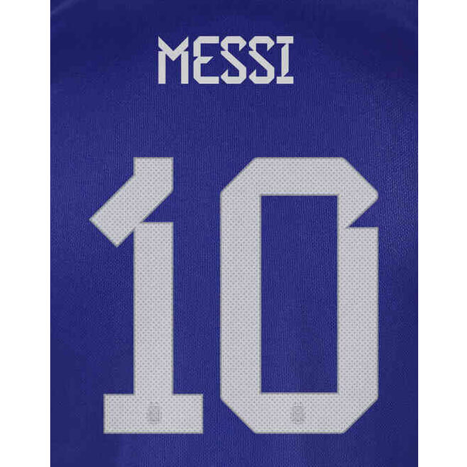 Argentina 2022-23 Away Messi #10 Jersey Name Set (Back)