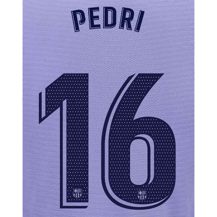 Barcelona 2021/22 Away Pedri #16 Jersey Name Set