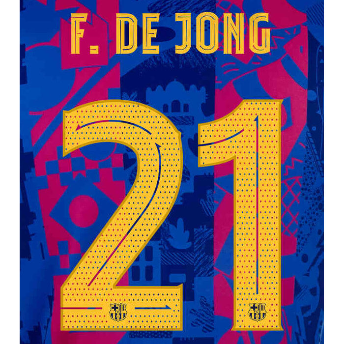 Barcelona 2021/22 Third F. De Jong #21 Jersey Name Set