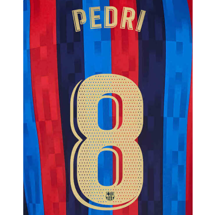 Barcelona 2022/23 Home Pedri #8 Jersey Name Set