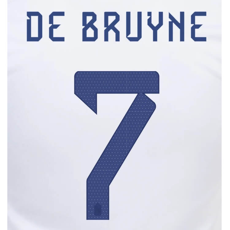 Belgium 2022-23 Away De Bruyne #7 Jersey Name Set (Back)