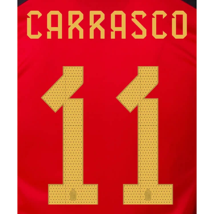 Belgium 2022-23 Home Carrasco #11 Jersey Name Set (Back)