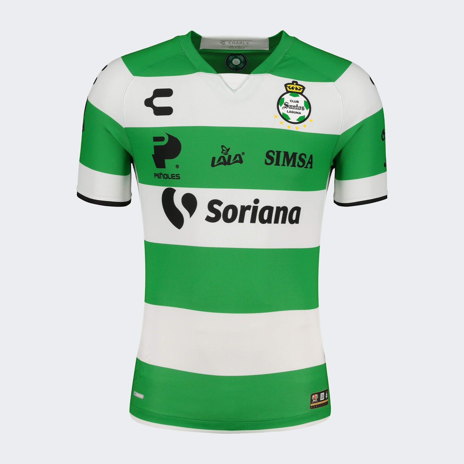 Charly 2022-23 Santos Home Jersey - White-Green (Front)