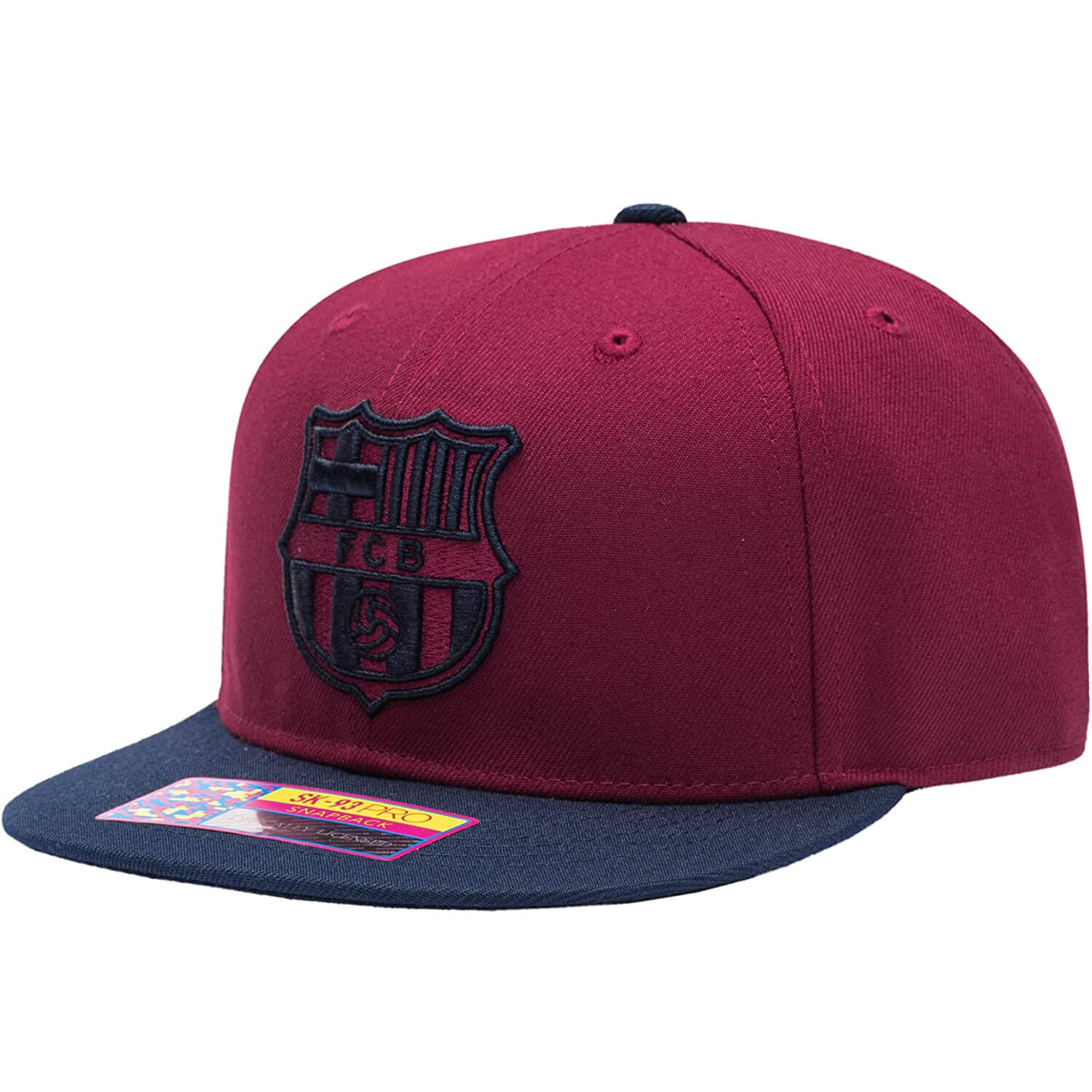 FI Collection Barcelona Team Snapback Hat - Burgundy (Lateral - Side 1)