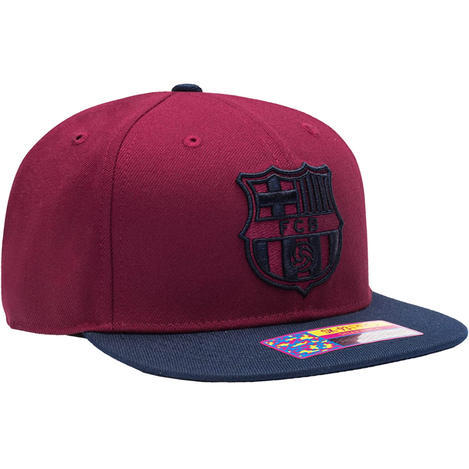 FI Collection Barcelona Team Snapback Hat - Burgundy (Lateral - Side 2)