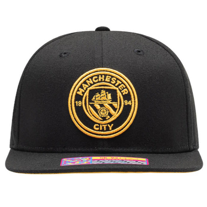 FI Collection Manchester City Crayon Snapback Hat - Black (Front)