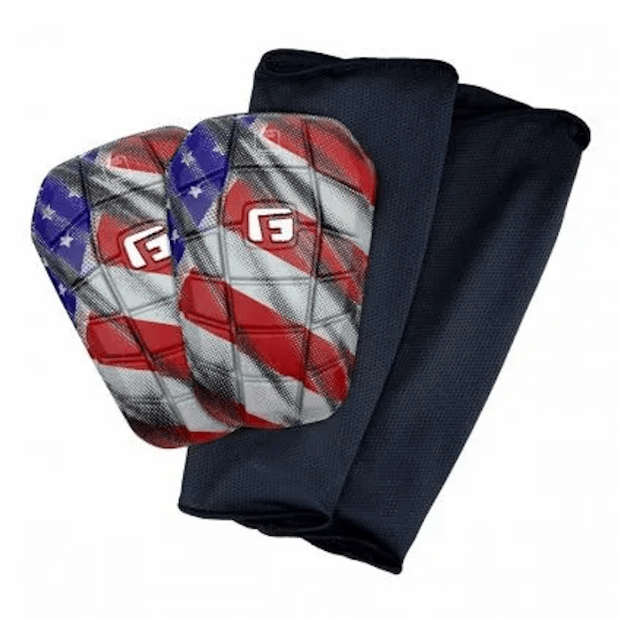 G-Form Pro-S Blade USA Shin Guards - Red-White-Blue (Set with Sleeves)