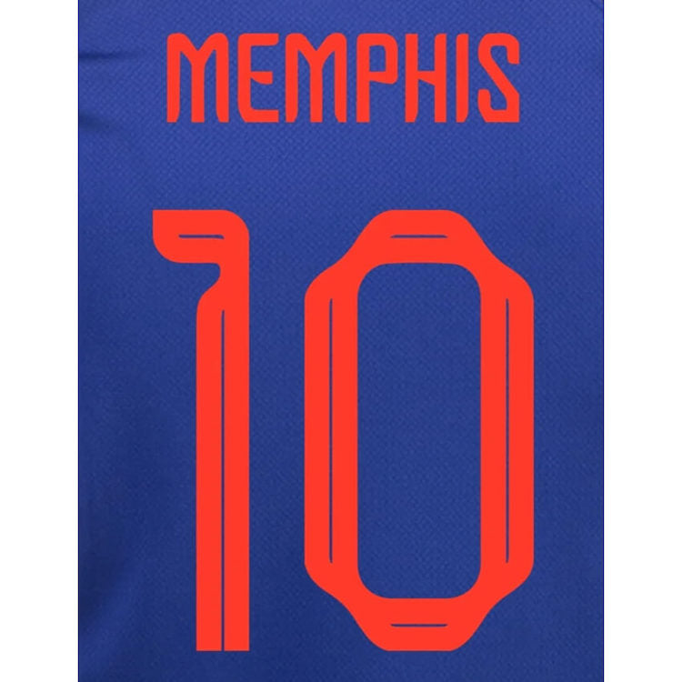 Holland 2022-23 Away Memphis #10 Jersey Name Set (Back)