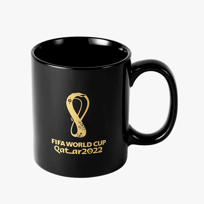Honav FIFA World Cup 2022 Ceramic Mug - Black-Gold (Front)