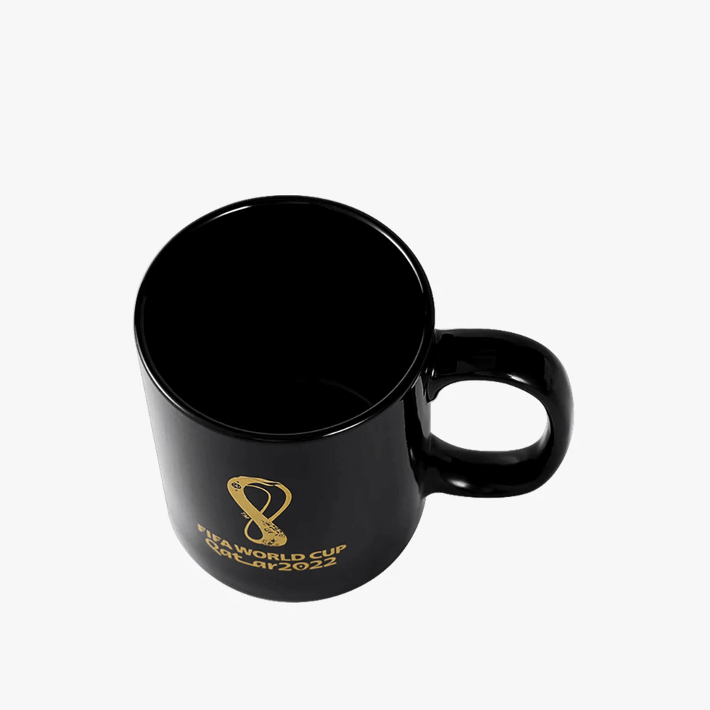 Honav FIFA World Cup 2022 Ceramic Mug - Black-Gold (Top - Front)