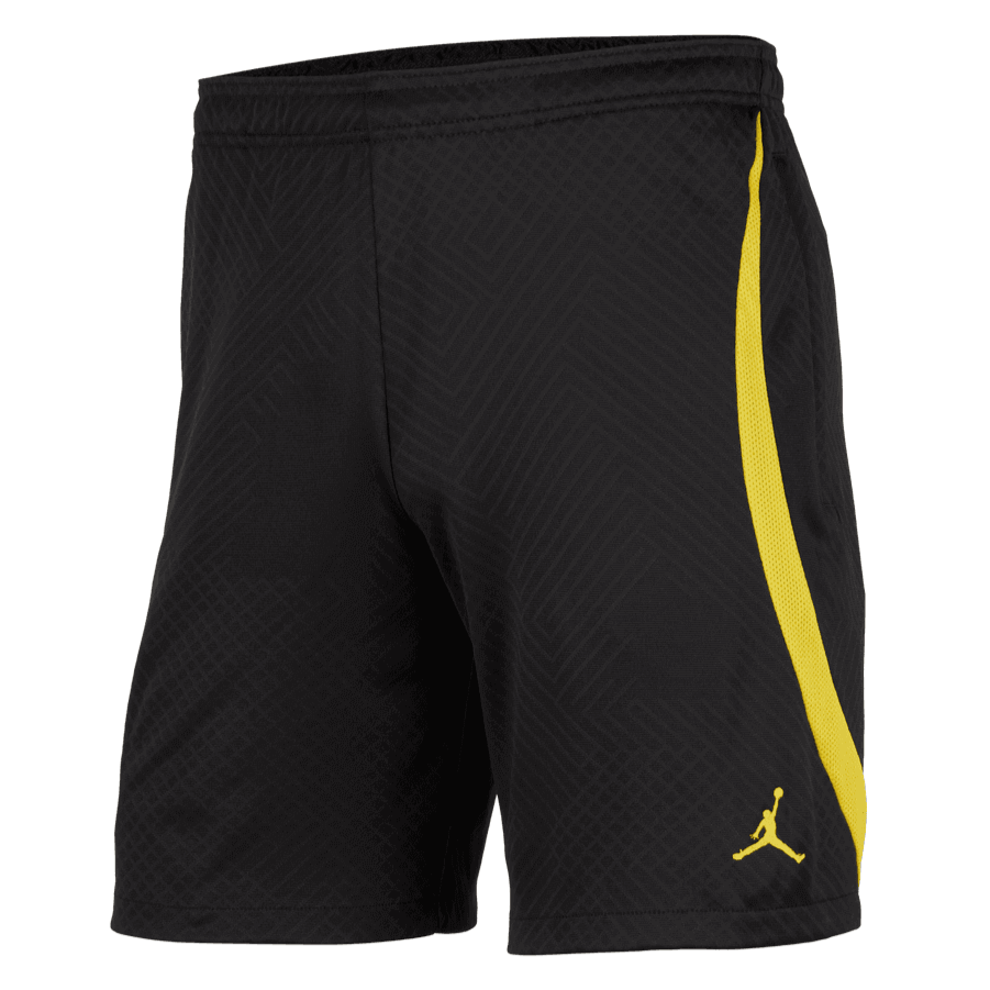 Jordan 2023 PSG Strike Shorts - Black-Yellow (Front)