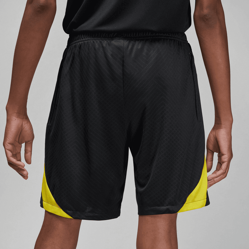 Jordan 2023 PSG Strike Shorts - Black-Yellow (Model - Back)