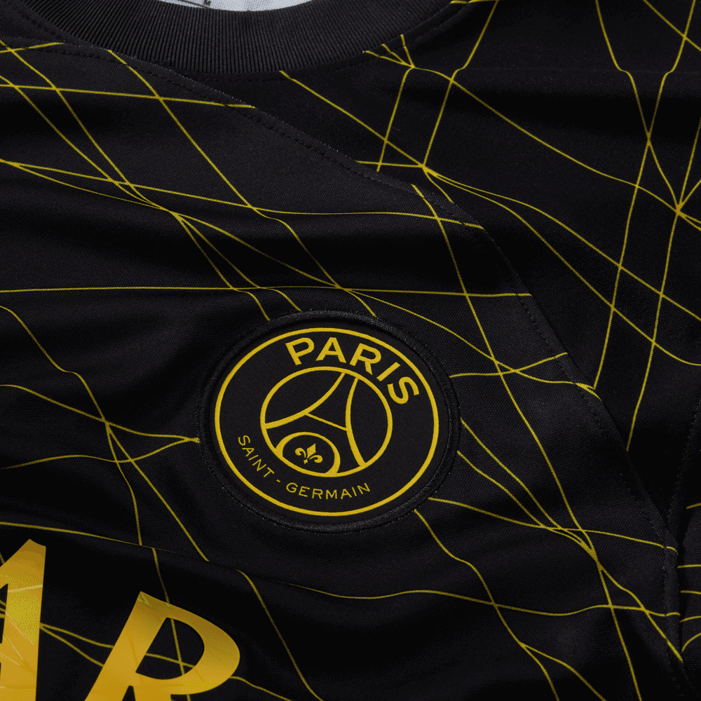 Jordan 2023 Paris Saint-Germain Fourth Jersey - Black-Yellow (Detail 3)